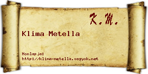 Klima Metella névjegykártya
